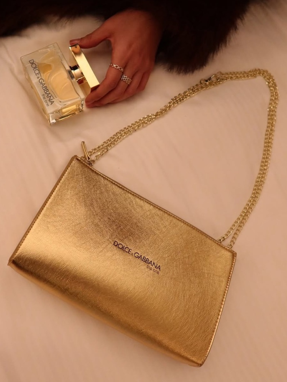 Dolce & Gabbana Metallic Gold Chain Shoulder Bag